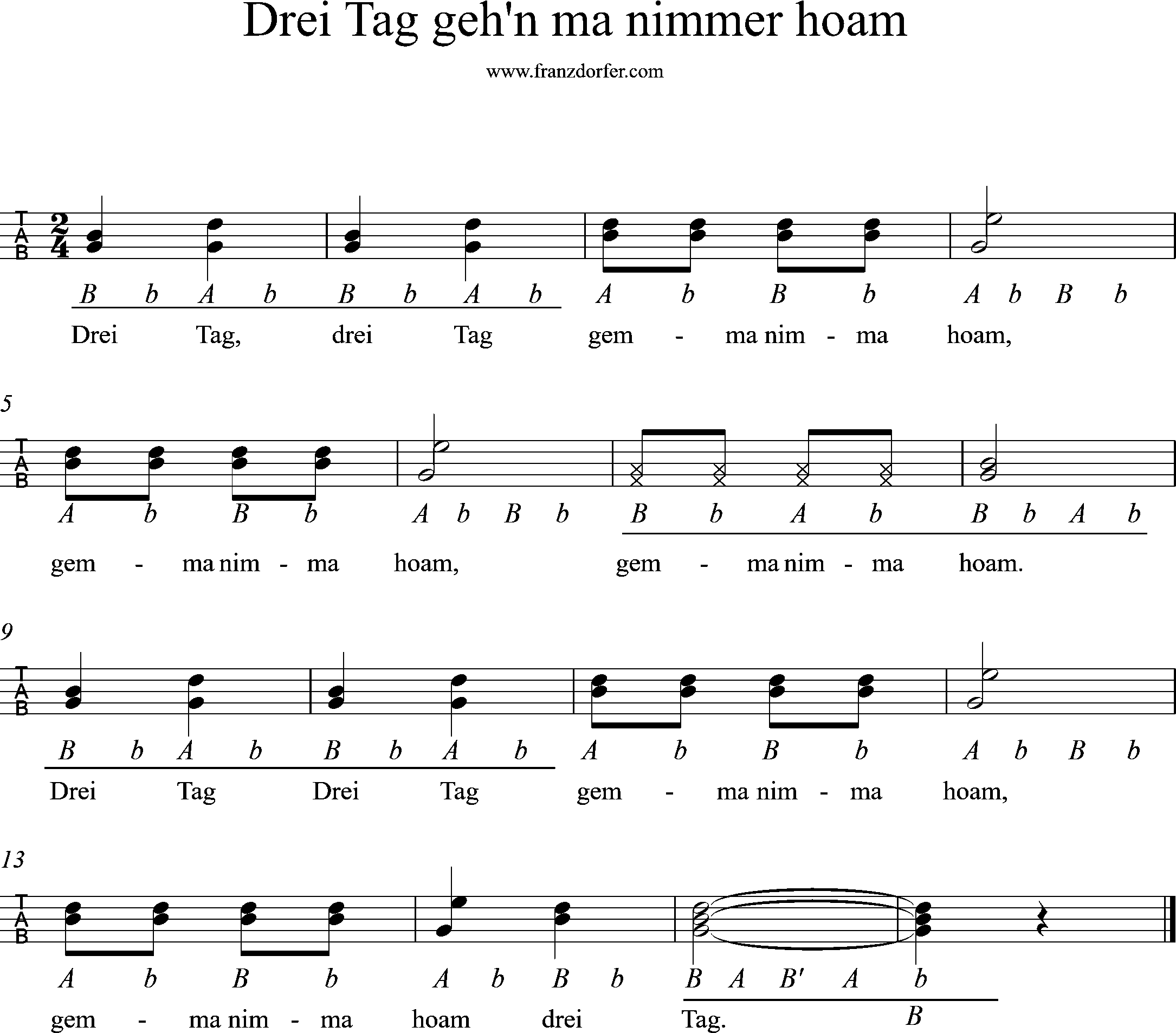 ziach lernen, 3 tag gehn ma nimma hoam